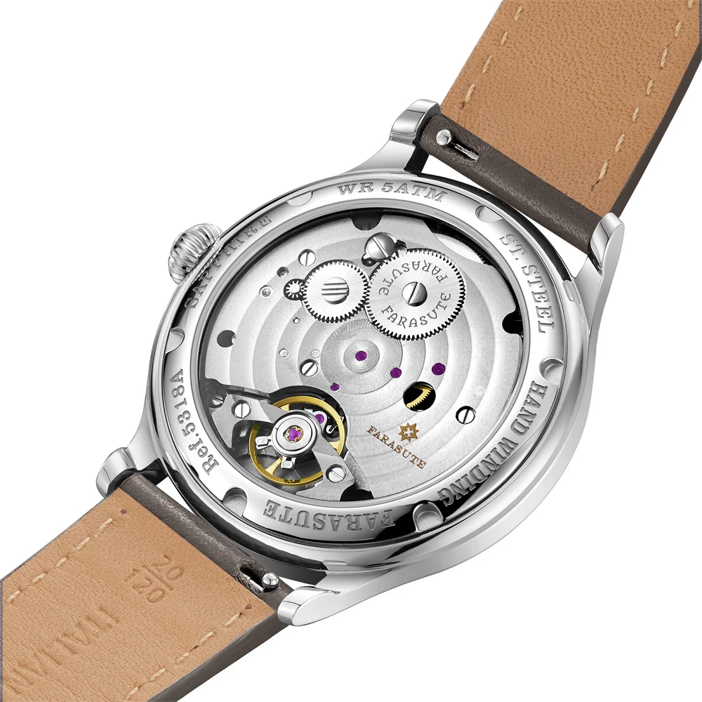 FARASUTE 40mm Customized Manual Mechanical Movement Watch For Men Power Reserve 80 Hours Wristwatch Sapphire Glass Reloj Hombre