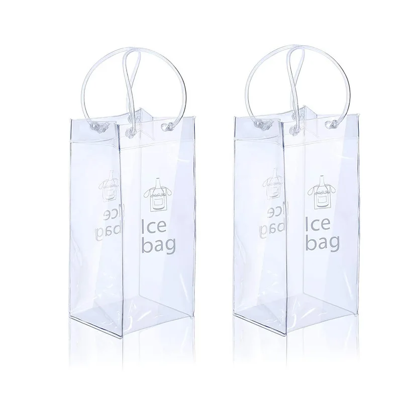 

Pack of 2 Ice Wine Cold Bag PVC Pouch Bags Wine Chiller Sleeves with Handle for Champagne Cold Beer White Wine Chilled Beverages