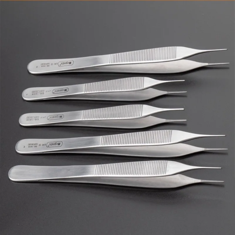 

Dental Medical Forceps Tissue Tweezer Stainless Steel Forcep Edison Tweezers with Hooks Dentist Surgery Instrument