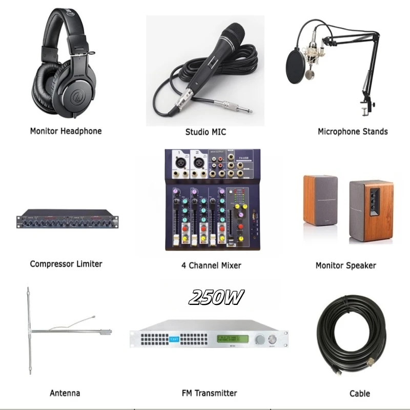 

YXHT-1, 1U 250W FM Broadcast Transmitter Complete Package For Radio Station