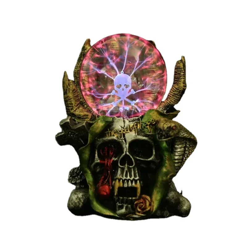 

[Funny Devil Skeleton hand Electrostatic Plasma Ball Sphere Light Magic Crystal holiday Lamp Household/Office Desktop Decoration