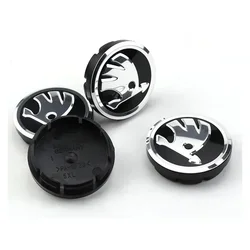 56/60/65mm 4pcs Car Styling Wheel Center Cover Caps for SKODA Octavia A7 Fabia Rapid Kodiaq RS Superb Kamiq Tour Yeti Karoq Logo