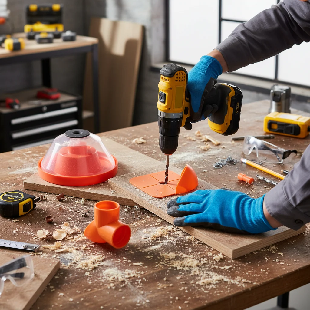 

2PC Drill Dust Collector Water Bottle Adapter Hole Cover Plastic Debris Proof Semi-Circular Interior Dust Collector For Drilling