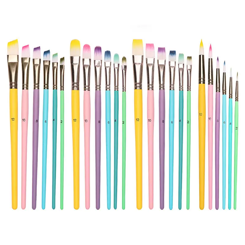 BOMEIJIA Macron Color Holder Polychromatic Nylon Watercolor Acrylic Gouache Paint Brushes Set