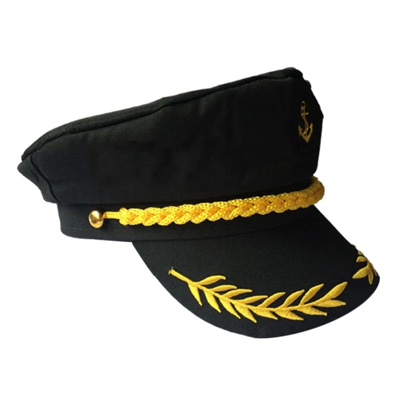 Sailor Hat Yacht Captain Hat Sailor Captain Costume Men Navy Marine Hat Adjustable Boat Navy Hat for Adult Kid Men Women