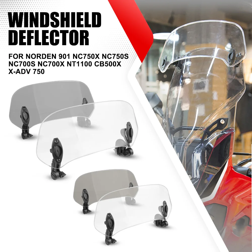 Windscreen Wind Deflector Windshield Adjustable FOR Norden 901 NC750X NC750S NC700S NC700X NT1100 CB500X X-ADV 750 ADV 350 150