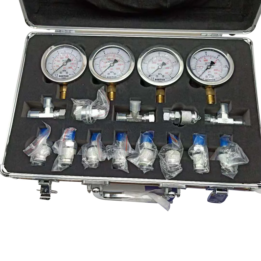 4 Gauge Hydraulic Pressure Gauge Set For Excavator Hydraulic Pressure Measurement Kit