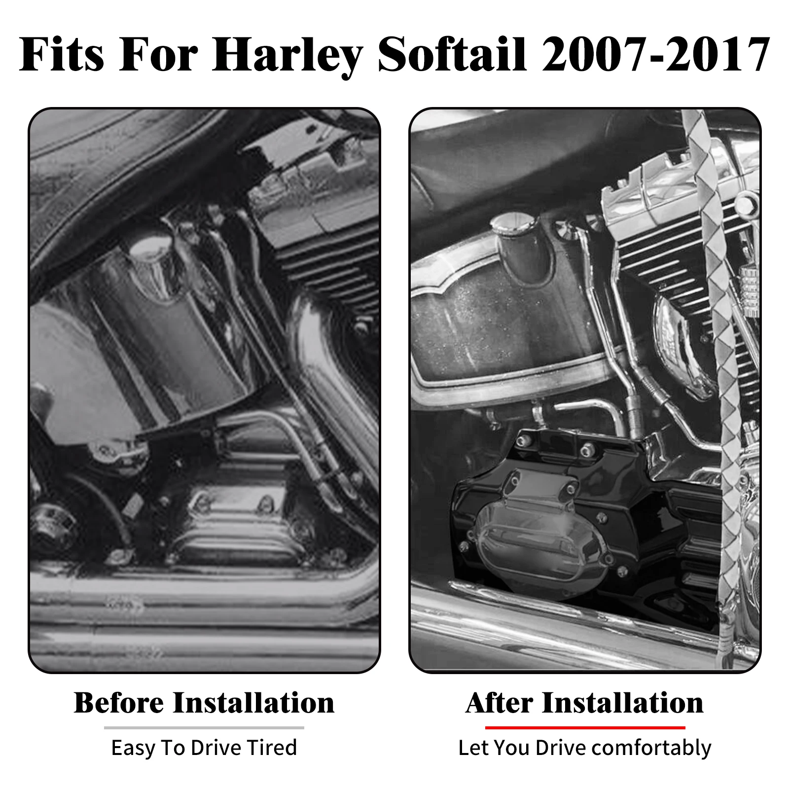 Motorcycle Engine Transmission Interface Cover For Harley Softail Fat Boy FLSTF FLSTC Deluxe FLSTN 2007-2017 Night Train FXSTB