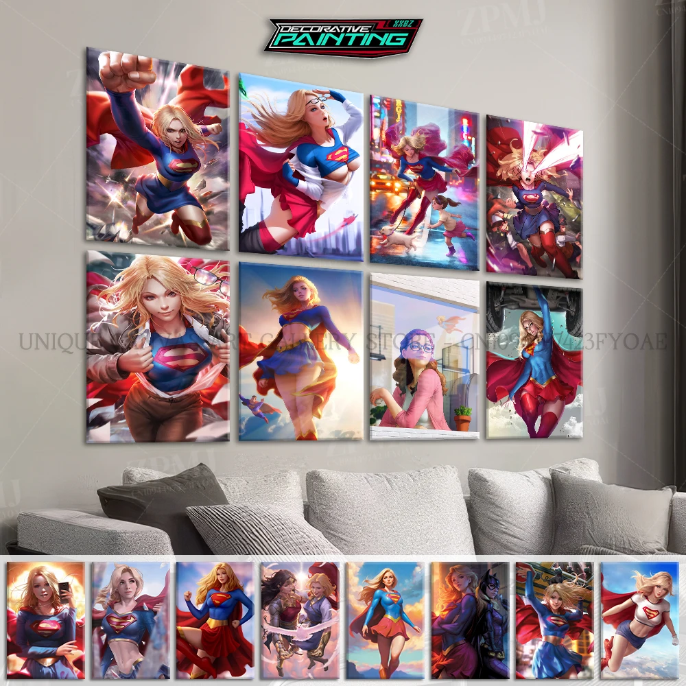 

Justice League Superhero Supergirl Home Decoration Canvas Painting Picture Wall Art Hd Prints Living Room Frameless Movie Poster