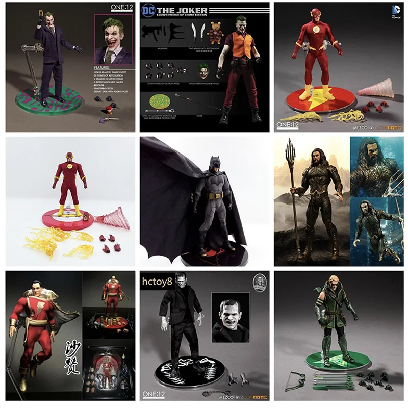Mezco Batman Figura X-Mem Wolverine One: 12 Flecha Verde Punisher Frankenstein El Joker Figuras de acción Juguetes de la serie de superhéroes