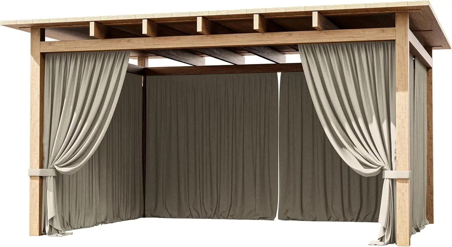 

4 Panel Gazebo Curtain 10×13ft Waterproof Outdoor Privacy Panels with Zipper Designed for Patio & Backyard Gazebo Tent (Curtain