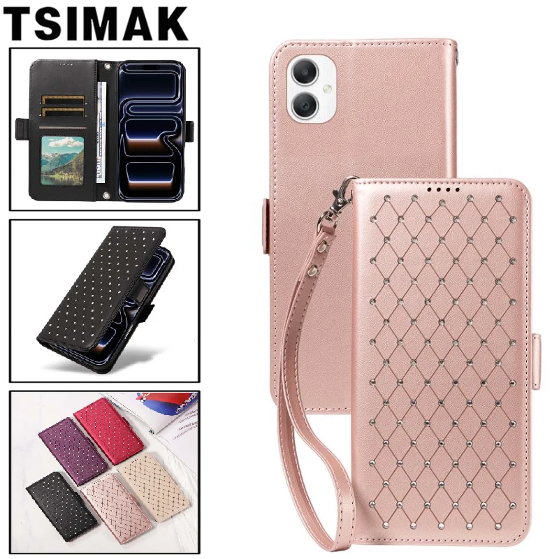 Flip-Wallet-Hülle aus Leder für Samsung Galaxy A07 A06 A05 A05S A04S A15 A25 A35 A55 A14 A24 A34 A54 A13 A23 A33 A53 A73 A52S