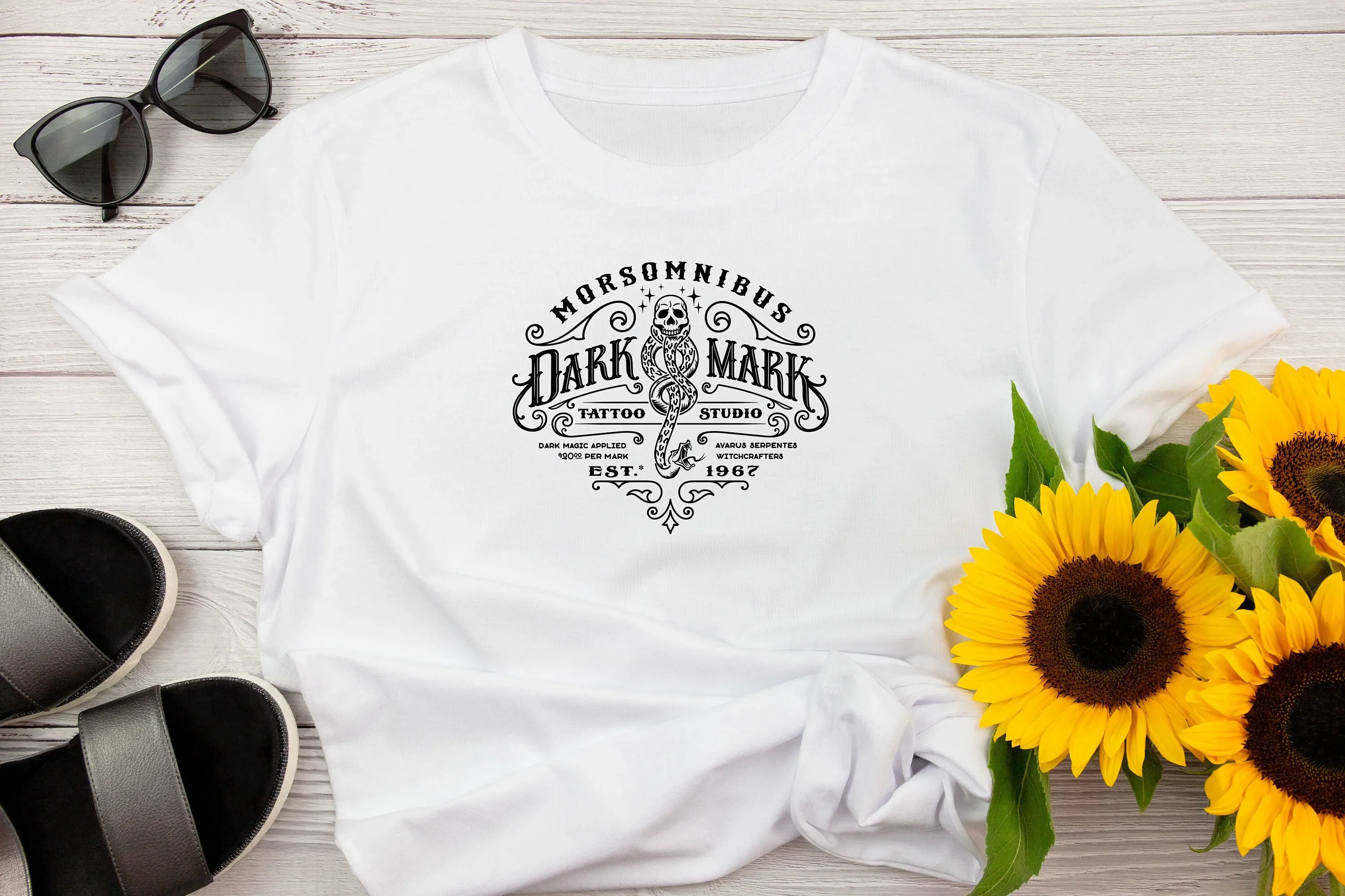 Dark Mark Tattoos T Shirt Tshirt Graphic T s 100 Cotton White or Gray Tee