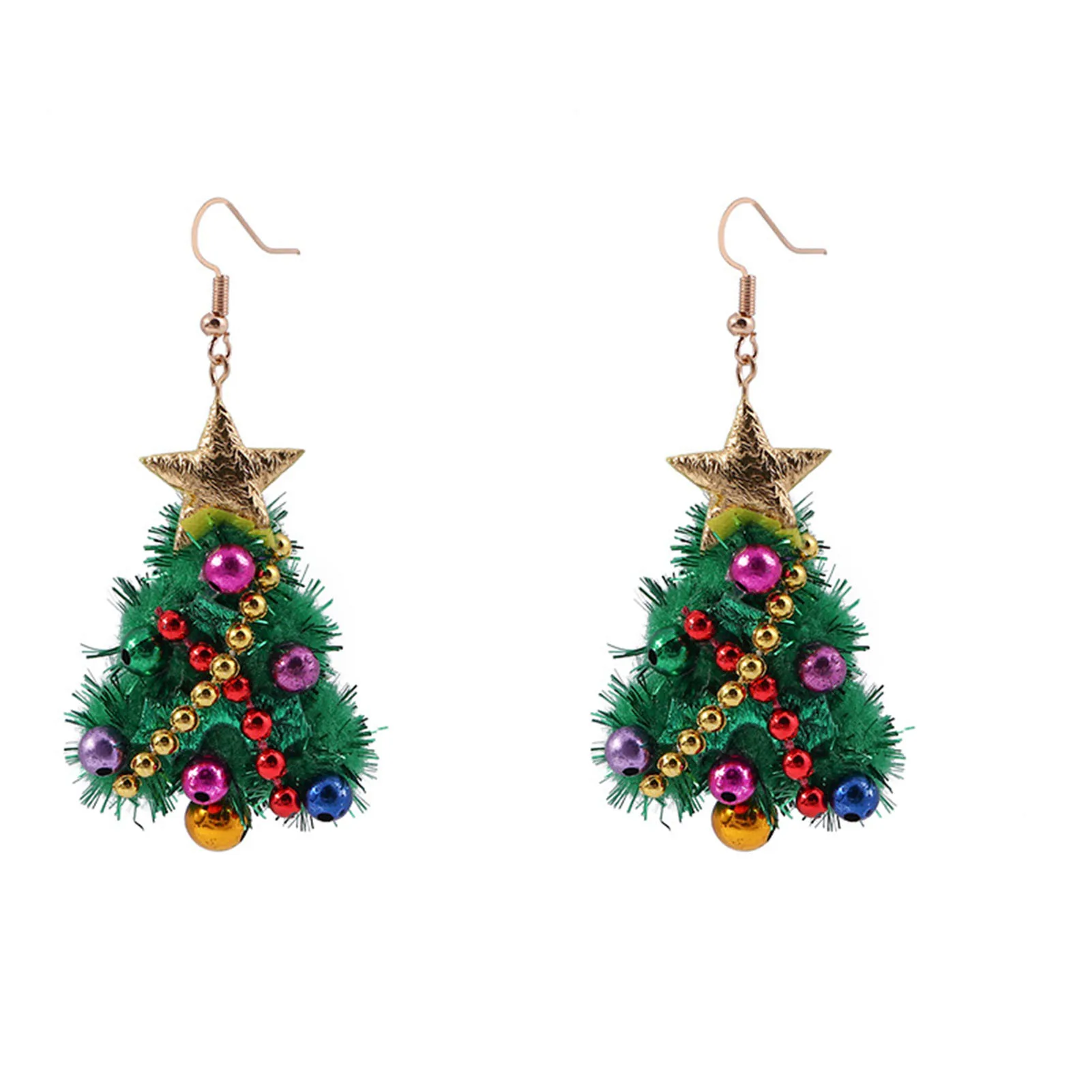 Christmas Tree Drop Earrings Necklace Xmas Earrings Lightweight Felt Lovely Ornaments for Performance Travel Dating Shopping