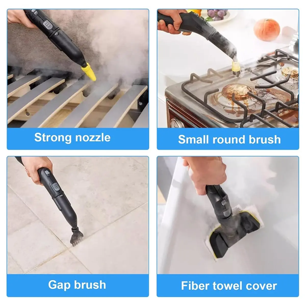12pcs for SC1 SC2 SC3 SC4 Steam Cleaner Accessories Extended Nozzle, Round Brush, Steam Sleeves Curved Nozzle
