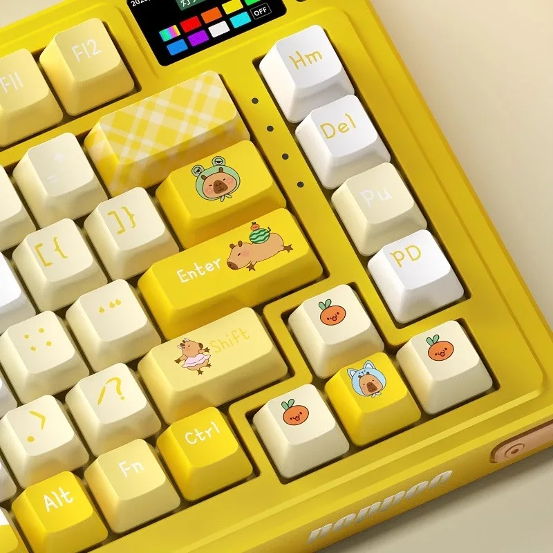 Capybara Keycap Kawaii PBT 101keys Set MOA Profile Personalized Keycaps Cutsom Key Cap for Mechanical Keyboard MX Cross Swtich