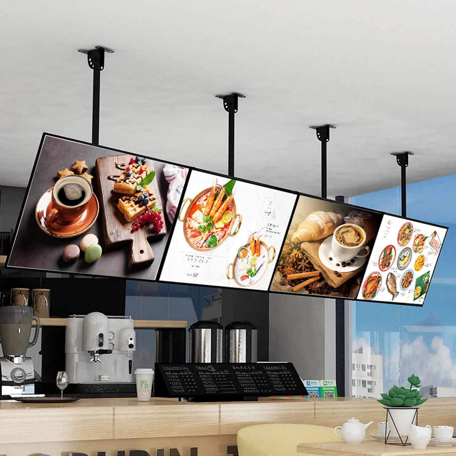 32 43 55 65 Inch Hanging Lcd Advertising Display High Brightness 1000-5000 Nits Shop Window Display Digital Signage And Display