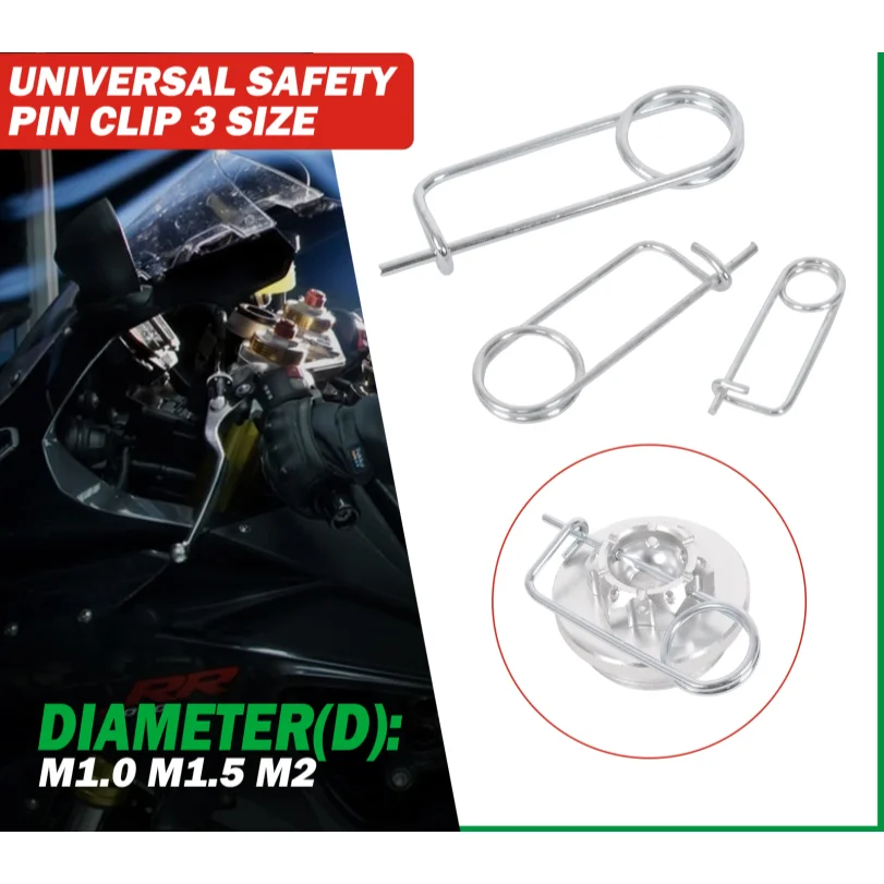 1PC Universal Safety Pin Clip Kart Safety Wire 3 Sizes Safty Wire Clip HH Type Spring Motorcycle Oil Filler Cap Auxiliary Tools