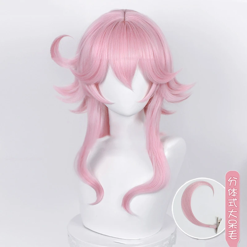 High Quality Dori Cosplay Wig Game Genshin Impact Dori Sumeru Pink Short Heat Resistant Synthetic Hair Anime Wigs + Wig Cap