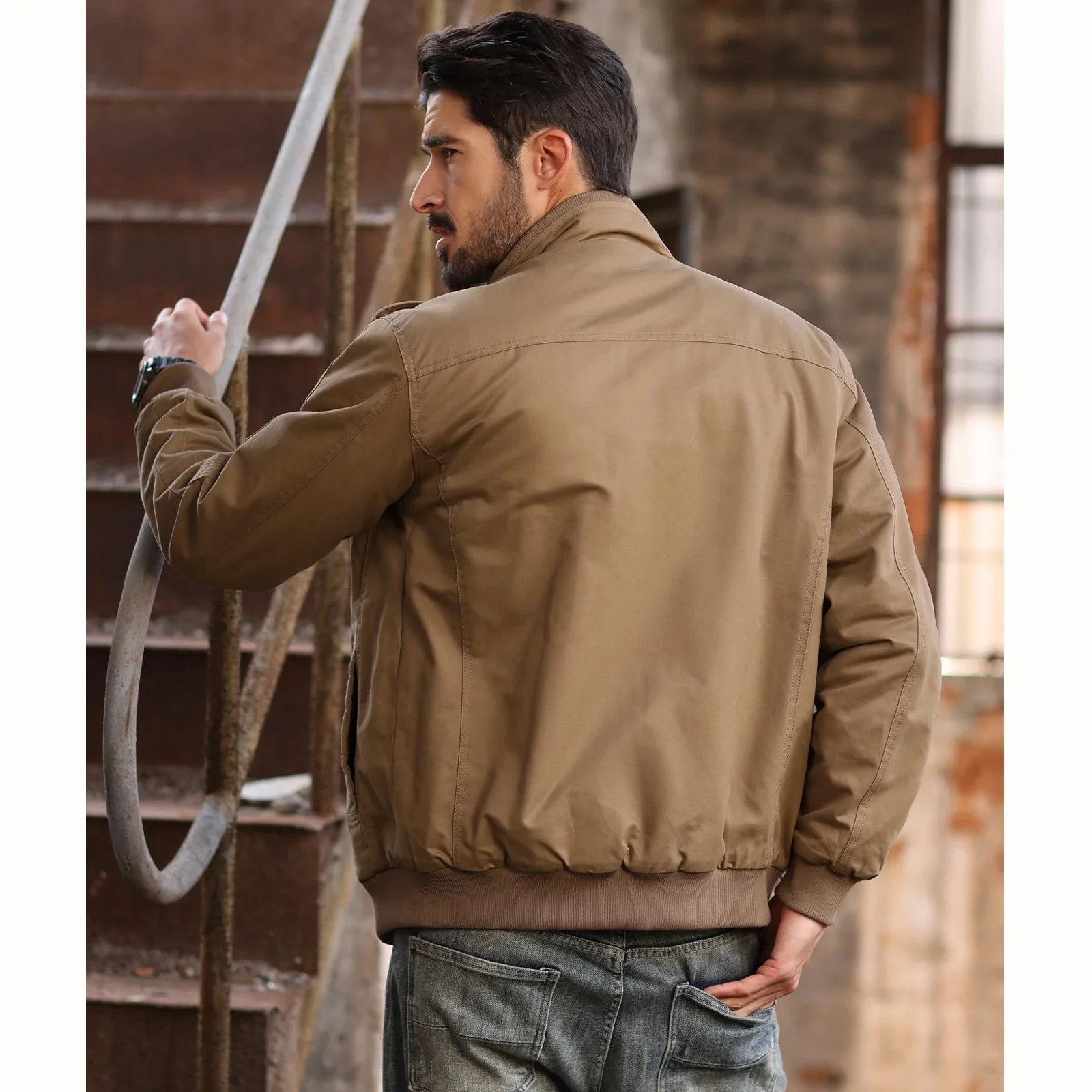 Chaquetas de forro polar para hombre, cortavientos, abrigos de otoño e invierno, chaqueta térmica con múltiples bolsillos, chaqueta de moto con cuello alto.