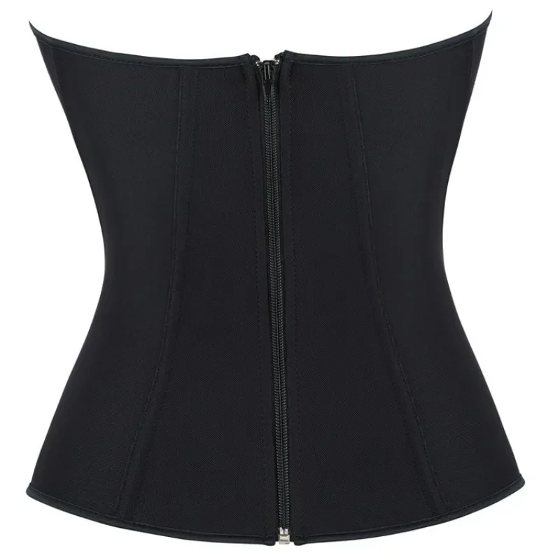 Corsets Bustiers for Women Overbust Corset Top Corselet Sexy Satin Zipper Corsetto Shaper Gothic Korsett Black