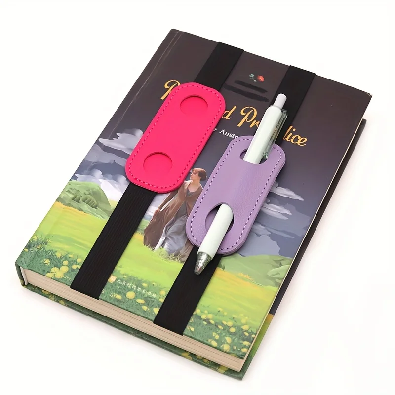 Estuche para bolígrafo con correa ajustada, banda elástica de goma, estuche individual para bolígrafo, práctico estuche de cuero para bolígrafo capacitivo, 4 Uds.