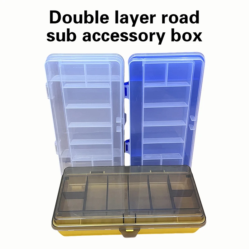 Double Laya Fishing Tackle Box PP Accessory Tool Box Separate Area Fake Bait Fishing Organizer