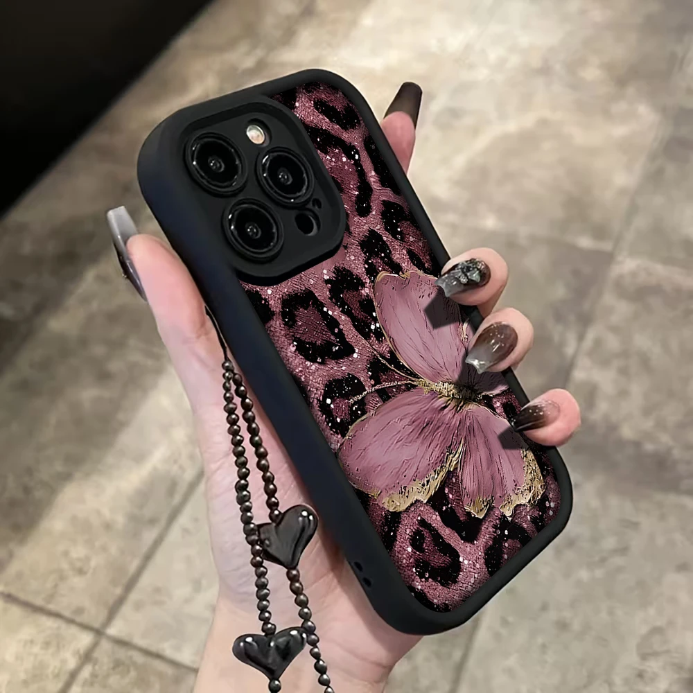 Für Samsung Galaxy S21 S25 S24 S23 S22 Ultra Plus FE Hülle Retro Leopardenmuster Cover Für A16 A15 A36 A54 A55 A56 Lanyard-Hüllen – Detail 5
