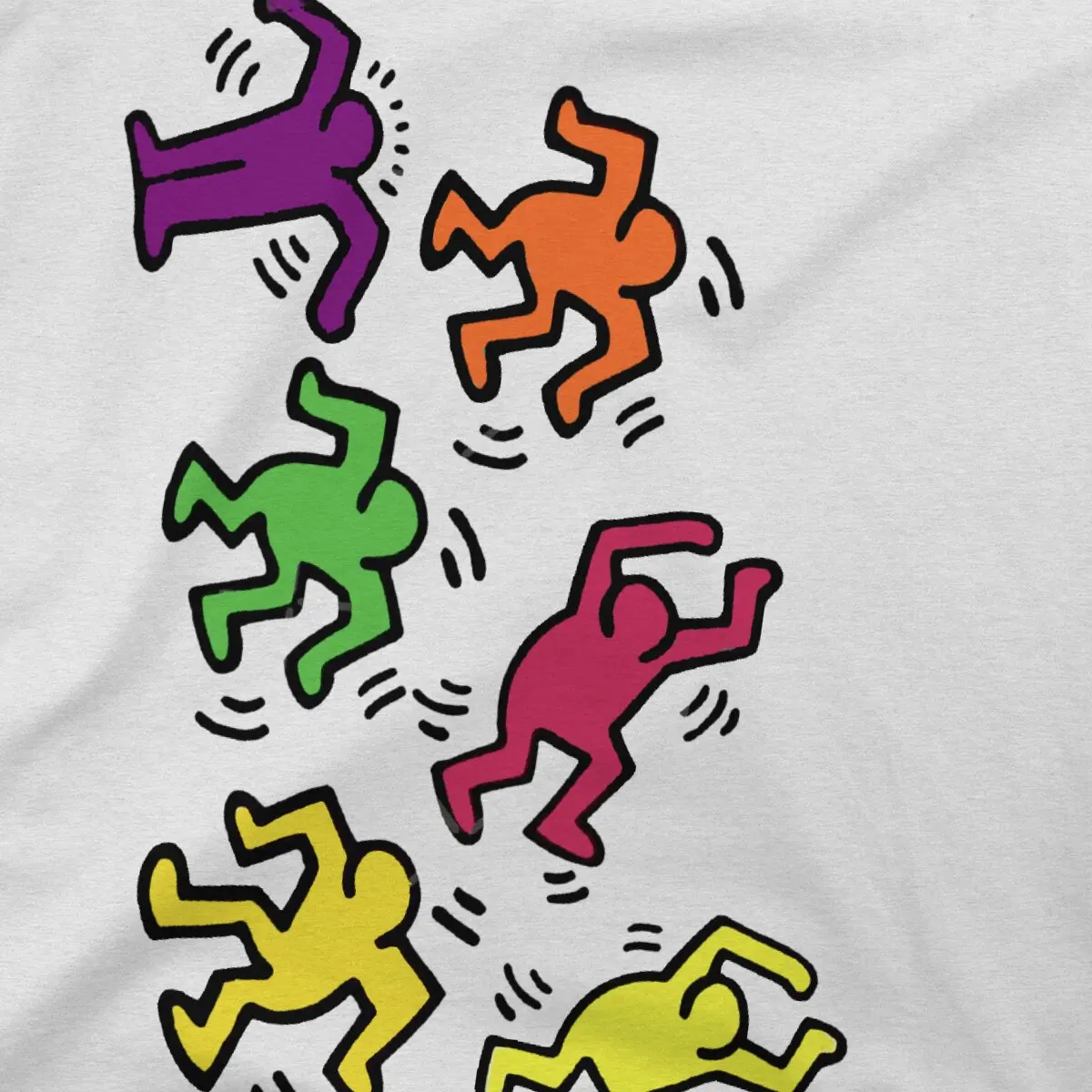 Dance Haring Man\'s TShirt Cartoon stick figure O Neck Short Sleeve 100% Cotton T Shirt Humor High Quality Birthday Gifts