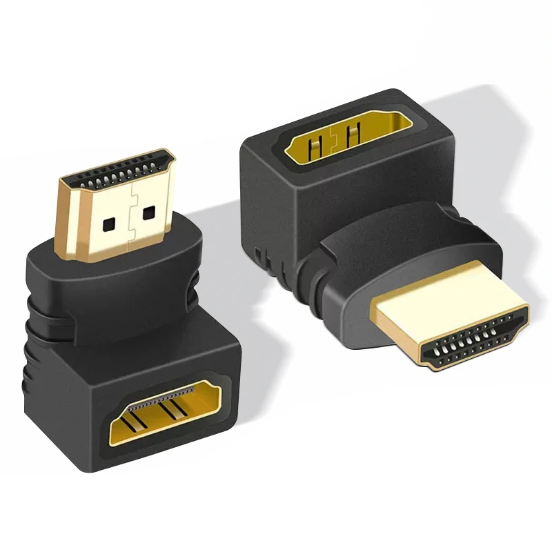 Adapter kabla HDMI 90 270 stopni, złącze kątowe męskie na żeńskie, do TV, PS4, PS5, laptopa, przedłużacz 4K 2K 1080P — 2