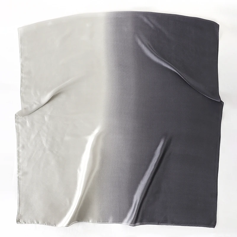 Luxus Farbverlauf Seiden schal Frauen Marke solide Femme Schals Wraps Bandana Kopf Foulard Mode Dame Hijab Hochzeit Poncho – Detail 12