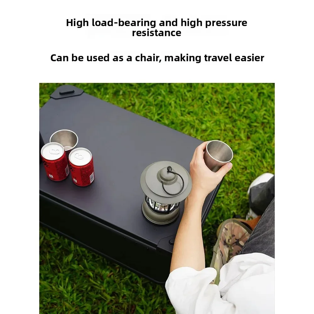 صندوق ROCKBROOK 50L صندوق تخزين من سبائك الألومنيوم والمغنيسيوم سعة كبيرة 50L متعدد الوظائف للتخييم في الهواء الطلق حامل سفر محمول