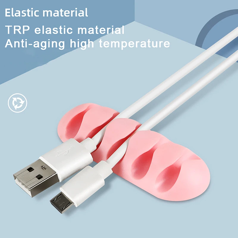 Organizer per cavi in Silicone avvolgicavo dati USB clip per cavi flessibili per la gestione dei cavi organizzatore a scatto autoadesivo supporto per cavo per auto
