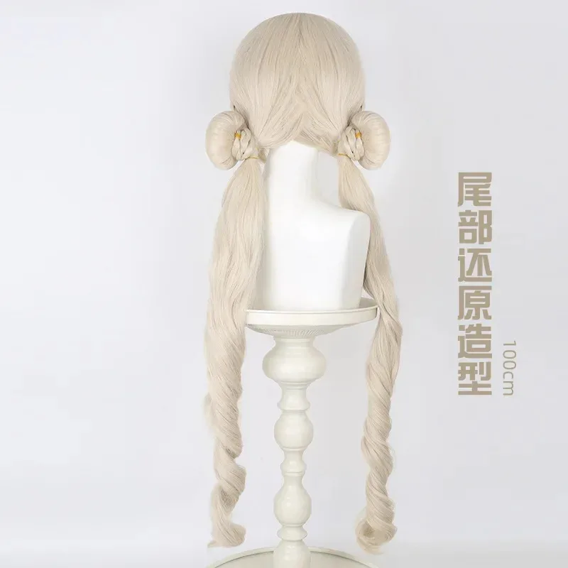 Candy 2025Game Naraka: Bladepoint Sila Cosplay Long Golden Hair Halloween party Role Play Wig + Free Cap