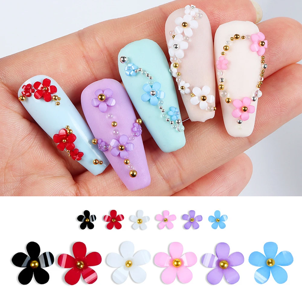 5 petalo fiore Nail Art accessori Nail Sticker fai da te Nail Design accessori per unghie forniture per Nail Art di dimensioni miste per donne ragazze