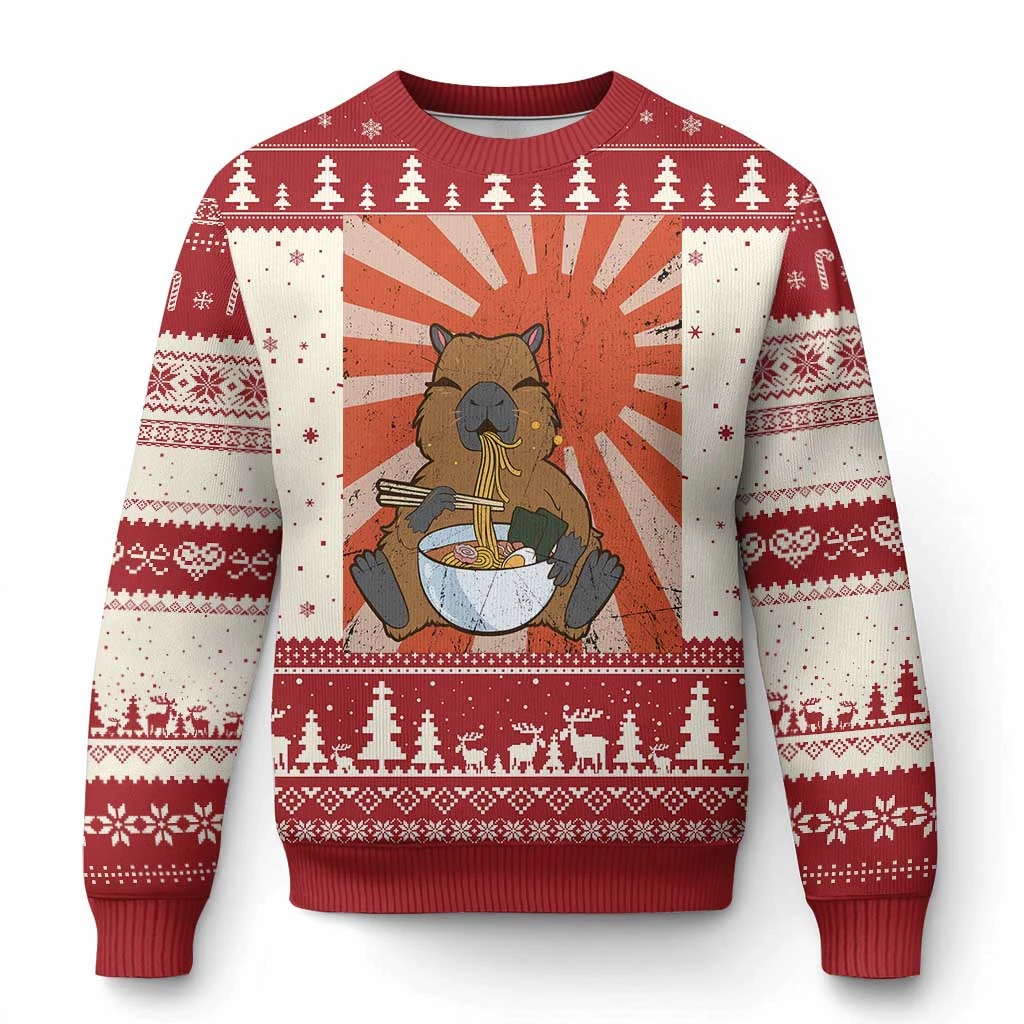 

Capybara Christmas Ugly Christmas Sweater Funny Santa Capy Meme Xmas Vibe Gift Xmas Graphic Pullover Sweatshirts Casual Sweaters