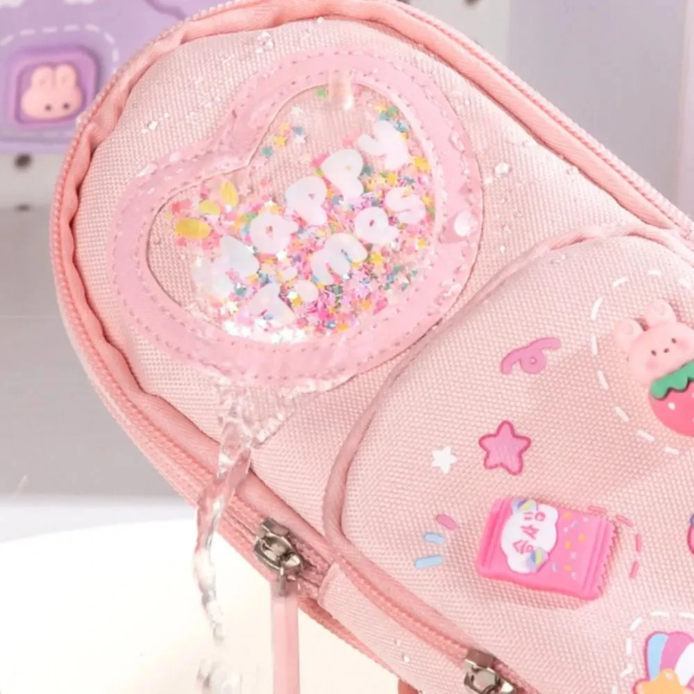 Imagem -03 - Mochila de Grande Capacidade para Meninas Lápis Bolsa de Lápis Bolsa com Zíper Estético Papelaria Titular Camadas Bolsos