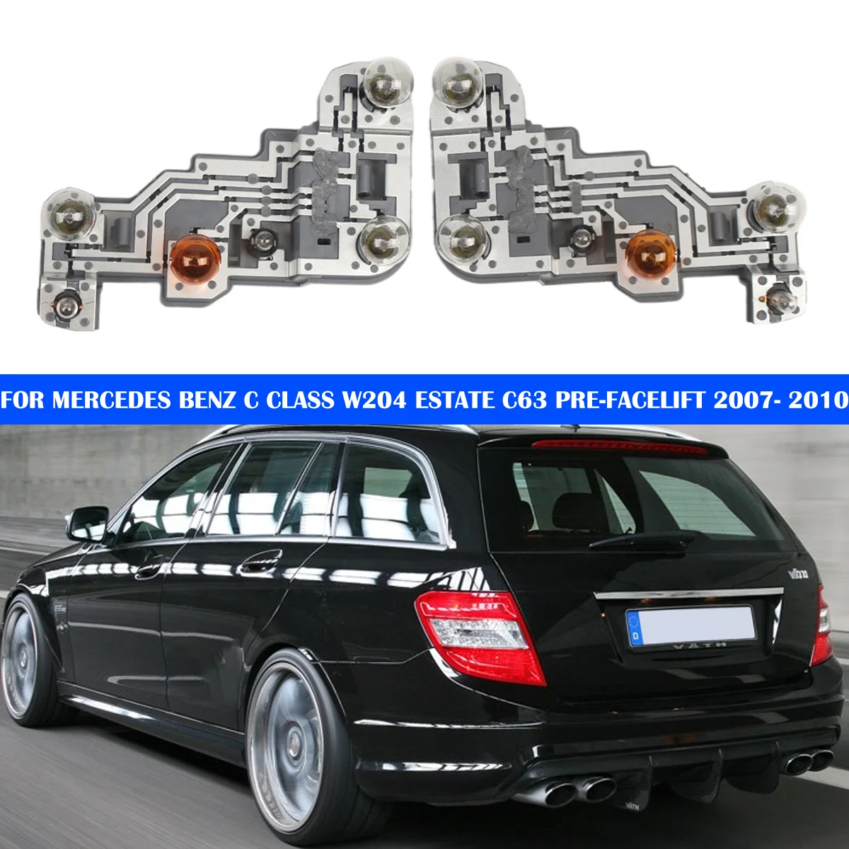 

Номера OEM: 2048201700, 2048201800 для Benz C-Class S204 Station Wagon (2007-2010) Печатная плата заднего фонаря с лампочкой