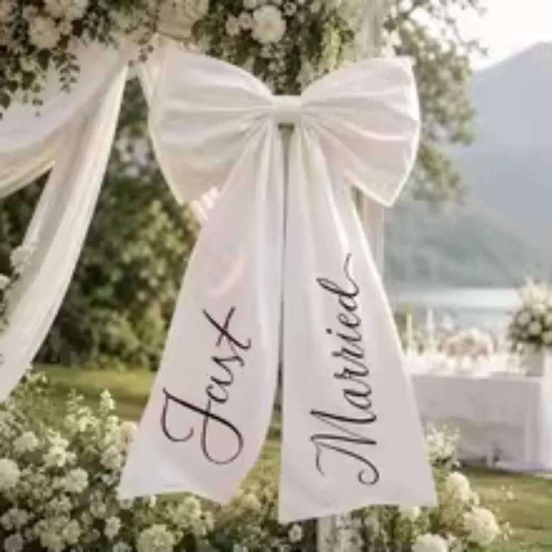 Elegant Large Size Wedding Car Bow Lovely Style Elegant Car Ribbon Bow Wedding Photo Prop Just Married Car Decor Wedding Day