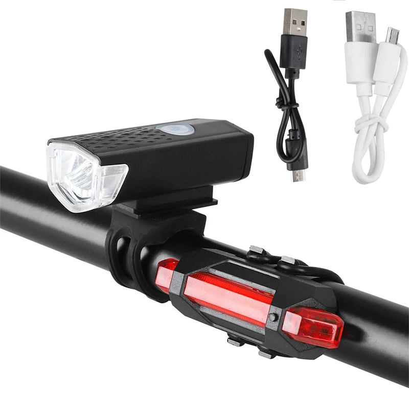 Luce per bicicletta ricaricabile USB LED spia di sicurezza per ciclismo anteriore posteriore lampada da ciclismo per esterni Set parti per Mountain