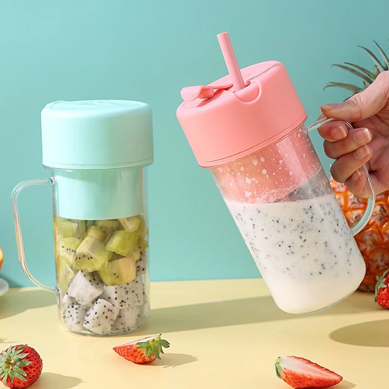 

Перезаряжаемая портативная соковыжималка для фруктов, 420 мл — универсальный кухонный блендер, электрическая чашка для сока для свежих смузи и напитков в дороге