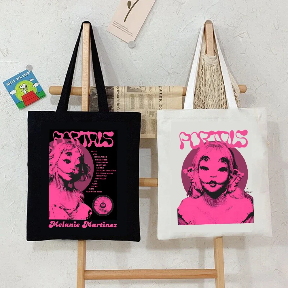 

2024 Canvas Tote Bag for Women Melanie Martinez Handbag Handbag Vintage Y2K Aesthetics Tote Bag Singer Music Female Shoulder Bag