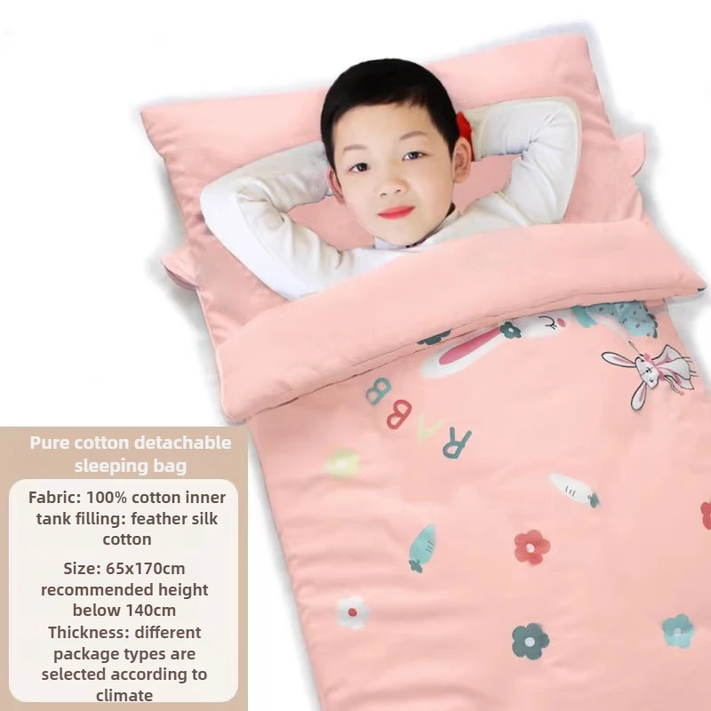 

Children's Camping Equipment Sleeping Bag Warm - Detachable Inner for Winter School Comfort, Anti-Cold Thicken Padding 침낭
