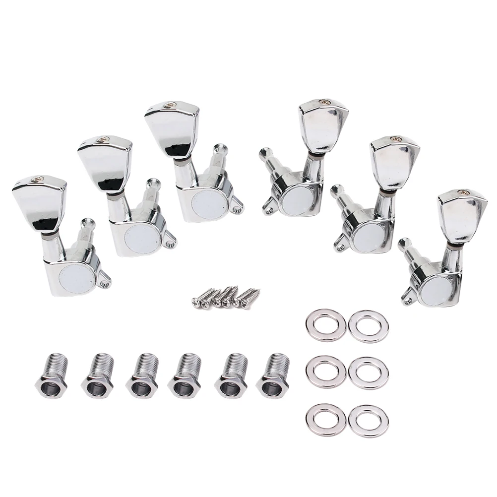 

6Pcs Electric Acoustic Guitar Tuning Pegs Durable Chrome String Turners for Guitar Tuning Replacement Heavy Duty Easy Install