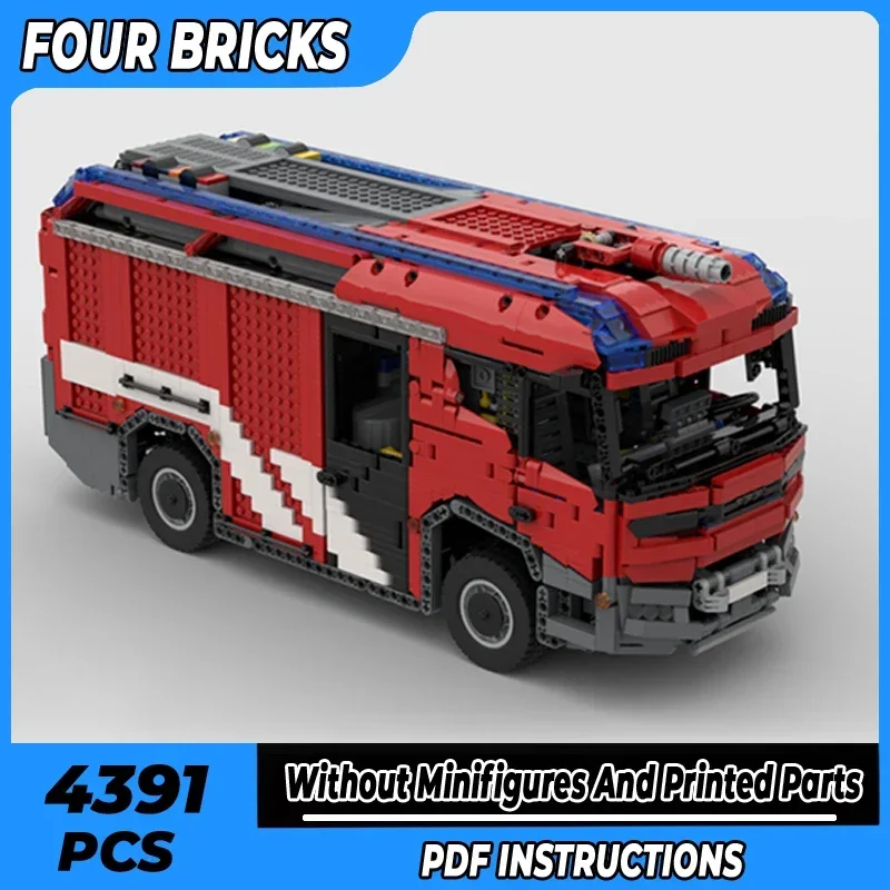 Moc Building Bricks Car Series Model City Fire Trucks Technology Modular Block Holiday Gifts Toys For Children DIY Sets Assembly