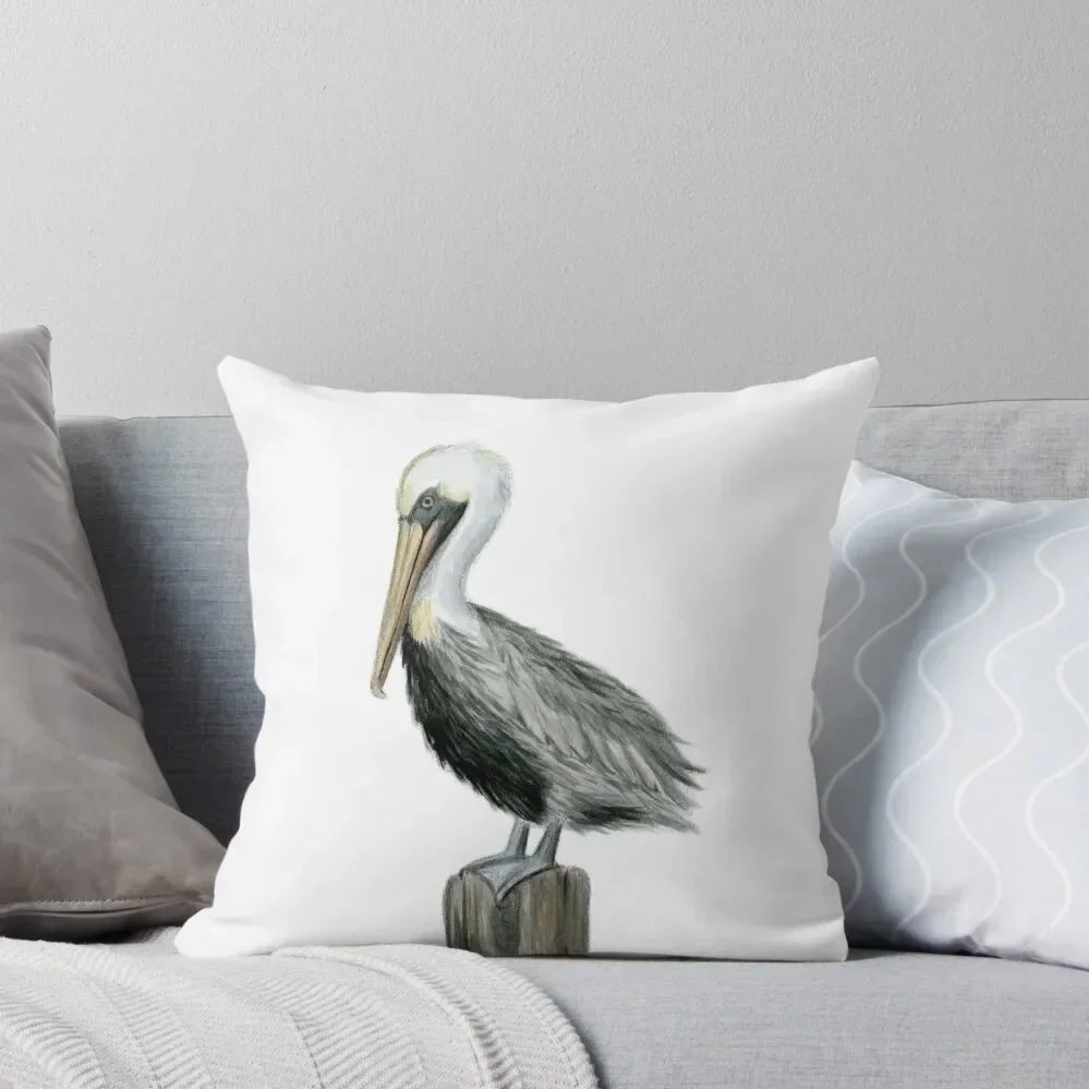 

Watercolor Pelican Throw Pillow Elastic Cover For Sofa Pillow Cases Decorative pillow