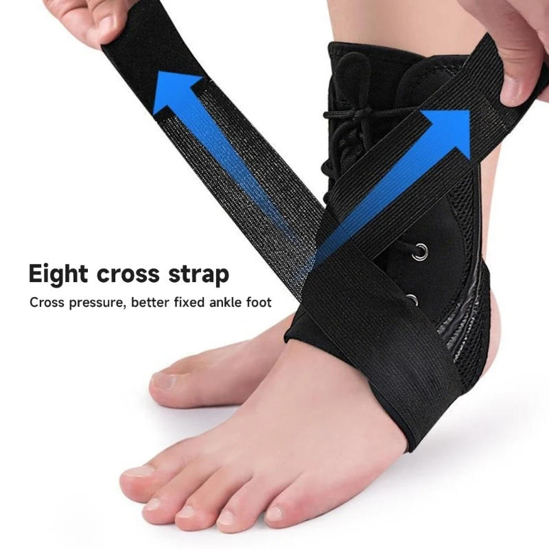 

1Pair Adjustable Ankle Support Ankle Brace Stabilizer Lace Up Adjustable Support Compression Injury Recovery Sprain Ankle Wrap