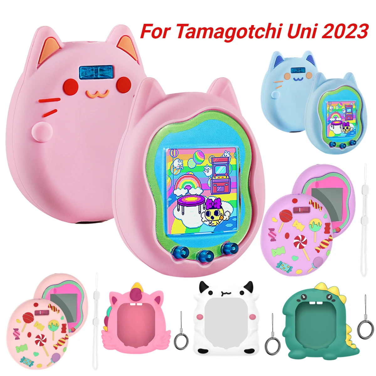 Etui na Tamagotchi Uni 2023 wirtualne zwierzątko maszyna ochronna osłona ekranu obudowa silikonowa akcesoria do gier chroniąca przed zarysowaniami