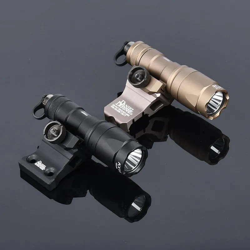 Airsoft Surefir M300 M600 Flashlight DD Offset Mount Fit MLOK KEYMOD 20mm Picatinny Rail SF M600C Hunting Weapon Scout Light Set