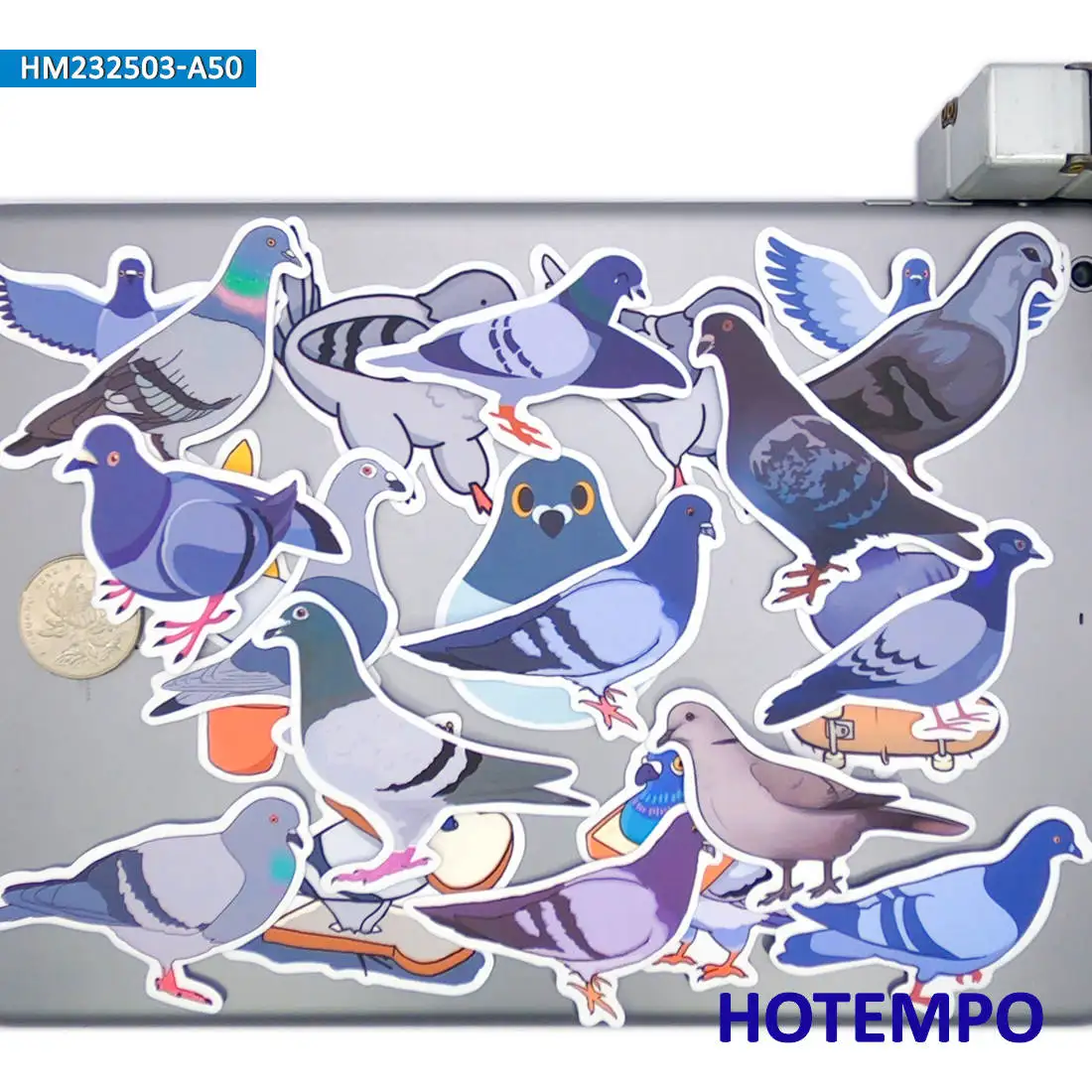 20/30/50PCS Pigeons Stickers Cute Bird Dove Cartoon Pattern Animal Decals for Kid Scrapbook Journal Luggage Laptop Phone Sticker